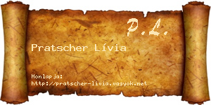 Pratscher Lívia névjegykártya